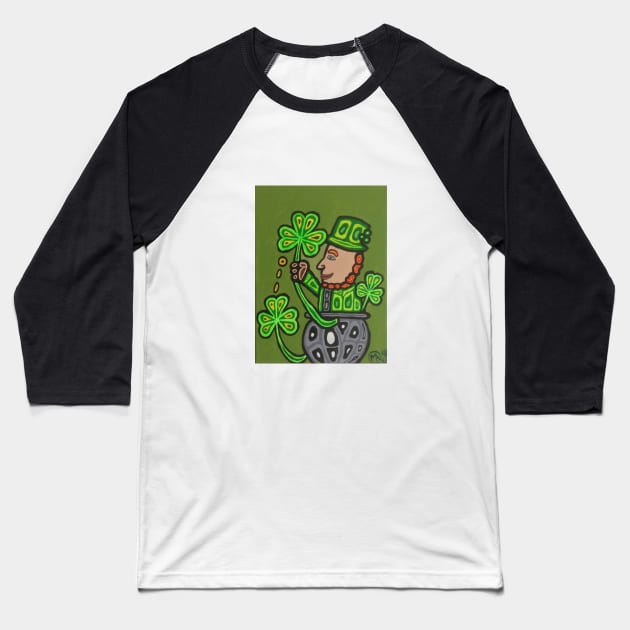 Inuit Leprechaun Baseball T-Shirt by ManolitoAguirre1990